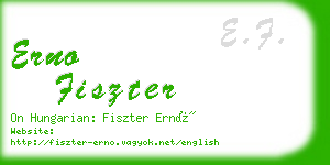 erno fiszter business card